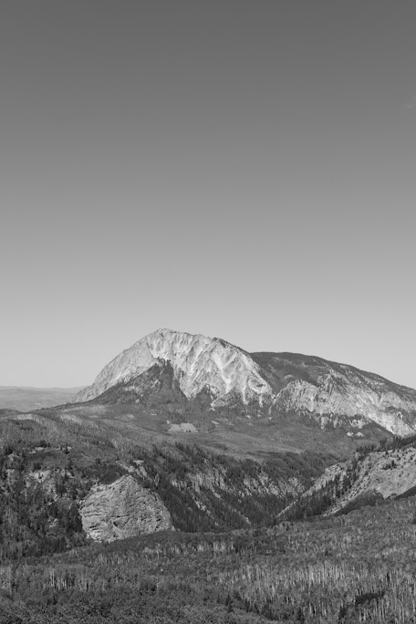 a scenic monochromatic view of Mount Gothic, near Crested Butte, in Raggeds Wilderness