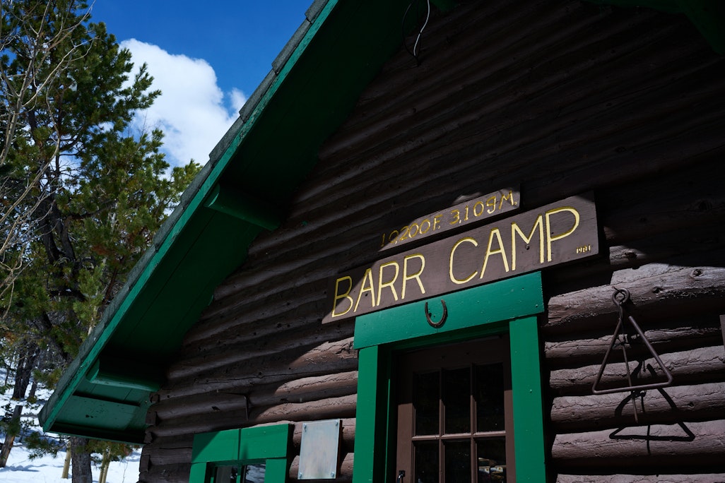 front exterior sight at Barr Camp cabin on Barr Trail, half way to Pikes Peak, elevation 10200 feet