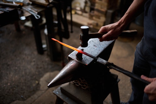 documenting a blacksmith, David Bradley, at the Manitou Art Center